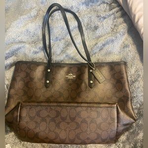 Coach tote zip closure